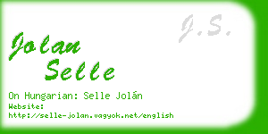jolan selle business card